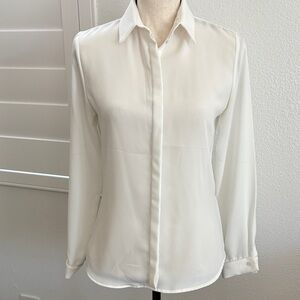 Anne Fontaine Sagaine 38 crepe white shirt with tailored fit